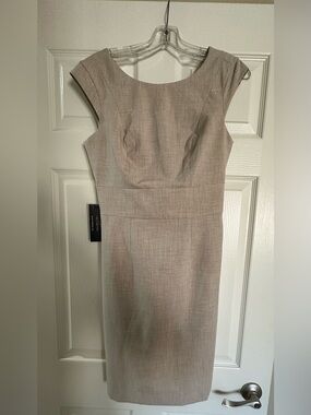 The Limited Neutral Sheath Midi Dress in Light Taupe NWT